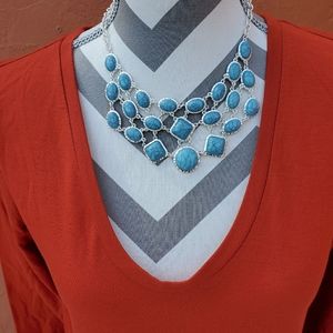 NWT Ana Cajun Red Scoop Neck Tunic T-shirt M